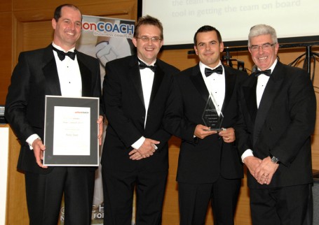 Guillaume from inmeres solutions picking up the Team Award at the ActionCoach Awards 2008